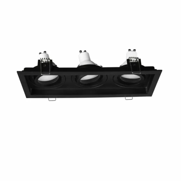 Luminaires Trio Luminaires Encastrés|Spot encastrable Trio Kenai LED Noir, 3 lumières