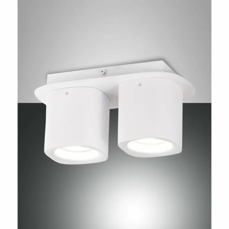 Luminaires Fabas Luce Spots Et Projecteurs|Spot Fabas Luce Smooth Blanc, 2 lumières