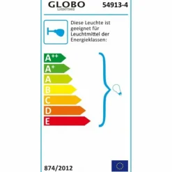 Luminaires Globo Lighting Spots Et Projecteurs|Spot Globo KATI Chrome, Acier inoxydable, Nickel mat, Blanc, 4 lumières