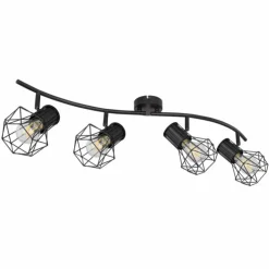 Luminaires Globo Lighting Spots Et Projecteurs|Spot Globo PRISKA Noir, 4 lumières