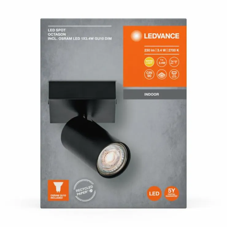 Luminaires Ledvance Éclairage Led|Spot Plafonnier LED Noir, 1 lumière