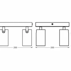 Luminaires Ledvance Éclairage Led|Spot Plafonnier LED Noir, 4 lumières