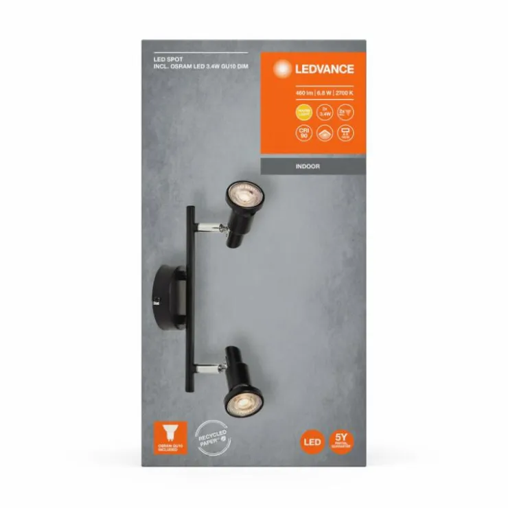 Luminaires Ledvance Éclairage Led|Spot Plafonnier LED Noir, 2 lumières