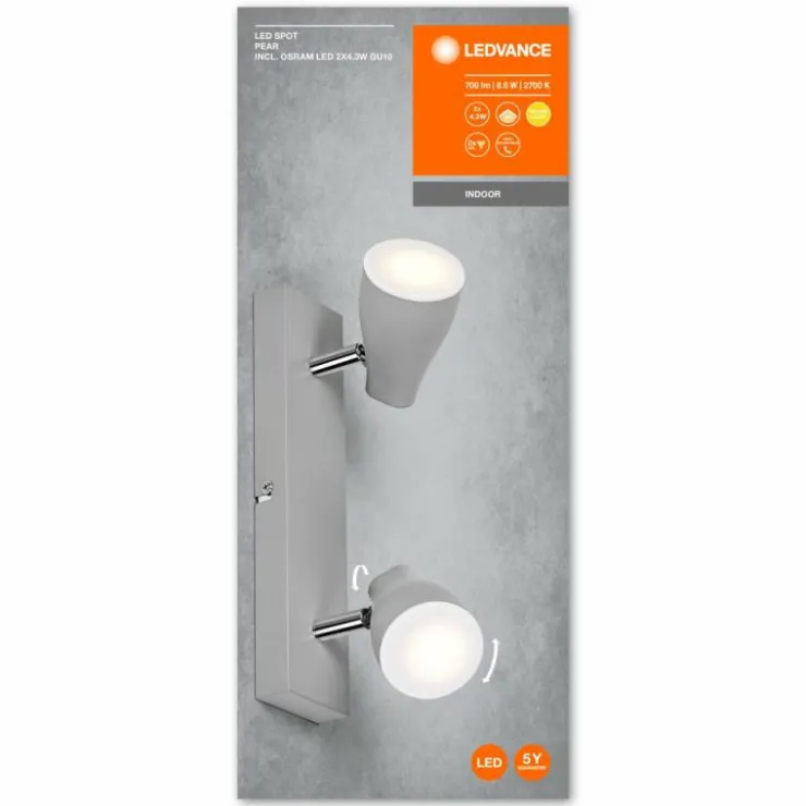 Luminaires Ledvance Éclairage Led|Spot Plafonnier LED Gris, 2 lumières