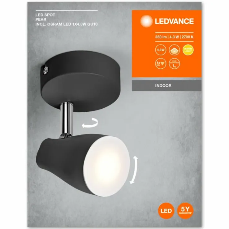 Luminaires Ledvance Éclairage Led|Spot Plafonnier LED Noir, 1 lumière