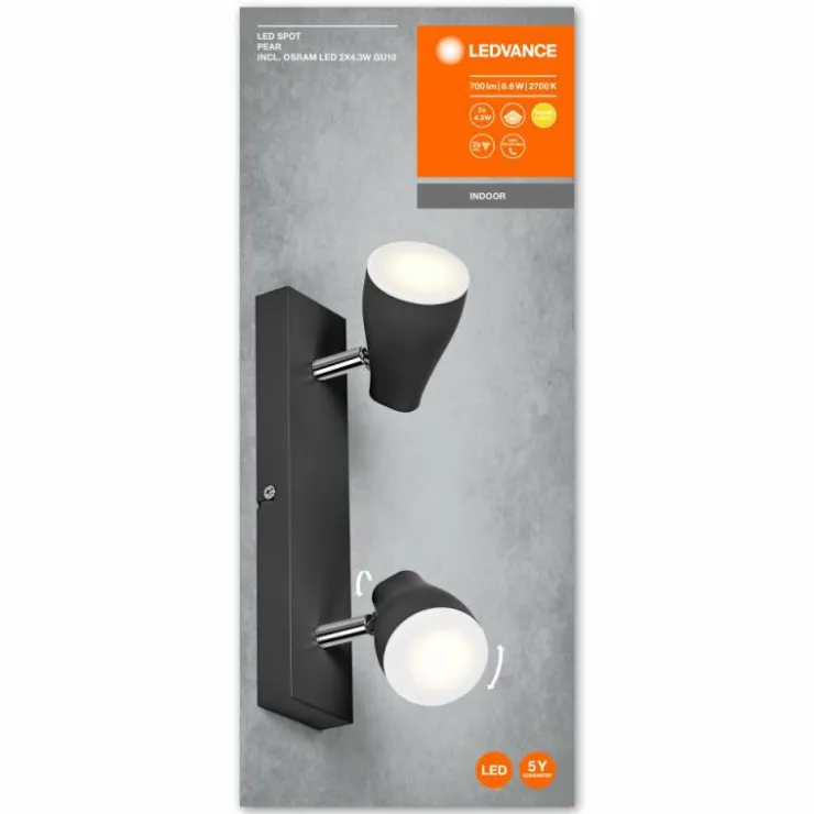 Luminaires Ledvance Éclairage Led|Spot Plafonnier LED Noir, 2 lumières