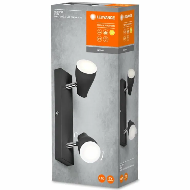 Luminaires Ledvance Éclairage Led|Spot Plafonnier LED Noir, 2 lumières