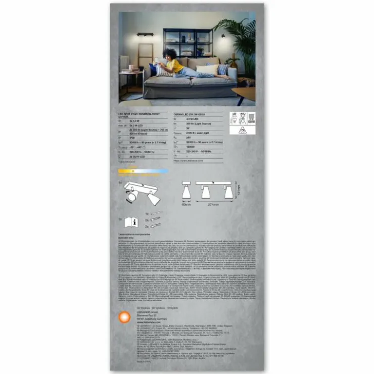 Luminaires Ledvance Éclairage Led|Spot Plafonnier LED Noir, 2 lumières