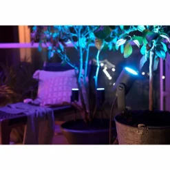 Spot, set de 3 de base Philips Hue Ambiance White & Color WACA Lily LED Noir, 1 lumière, Changeur de couleurs