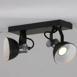 Luminaires Steinhauer Éclairage Led|Spot Steinhauer BROOKLY LED Noir, 2 lumières