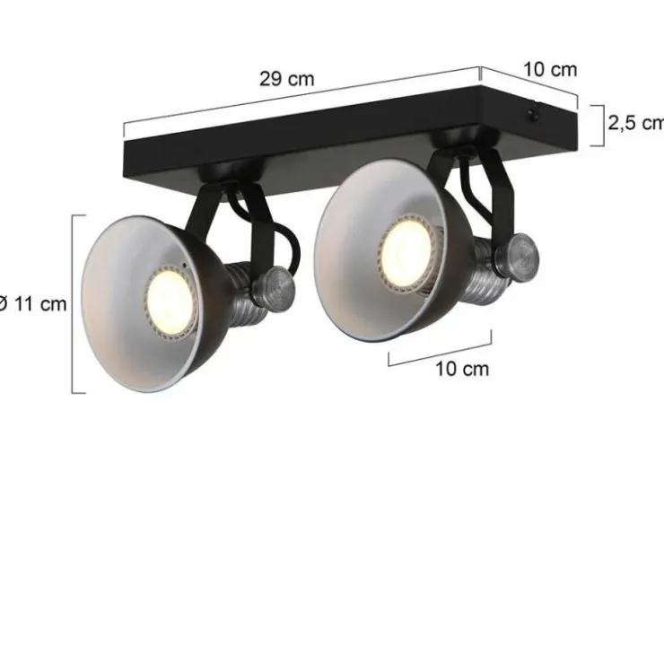 Luminaires Steinhauer Éclairage Led|Spot Steinhauer BROOKLY LED Noir, 2 lumières