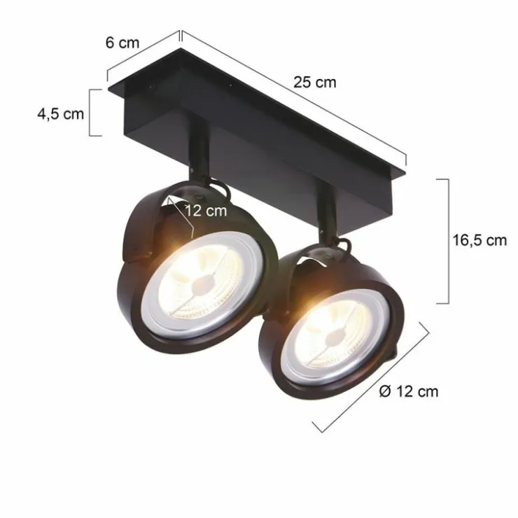 Luminaires Steinhauer Spots Et Projecteurs|Spot Steinhauer Mexlite LED Noir, 2 lumières