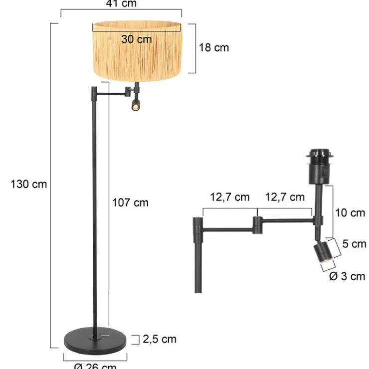 Luminaires Steinhauer Éclairage Led|Stang Lampadaire LED Noir, 2 lumières