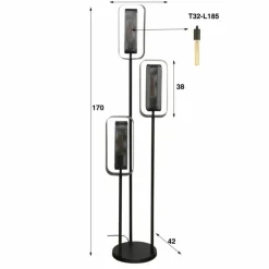 hofstein Lampadaires Et Lampes Sur Pied|Stehleuchte Lampadaire Anthracite, 3 lumières