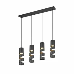 Luminaires Trio Suspensions|Stream Suspension Noir, 4 lumières