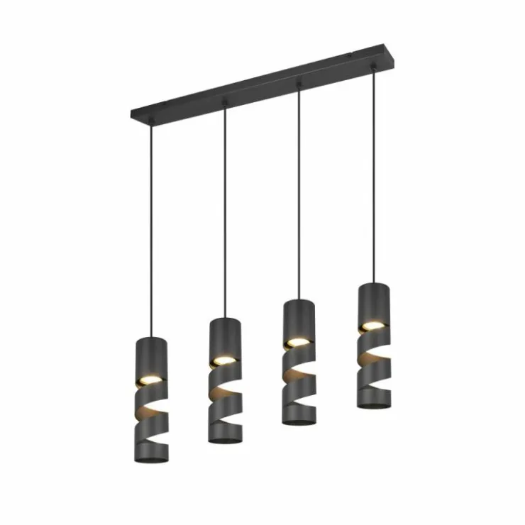 Luminaires Trio Suspensions|Stream Suspension Noir, 4 lumières