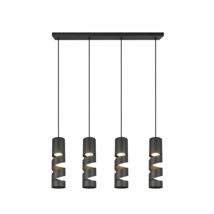 Luminaires Trio Suspensions|Stream Suspension Noir, 4 lumières