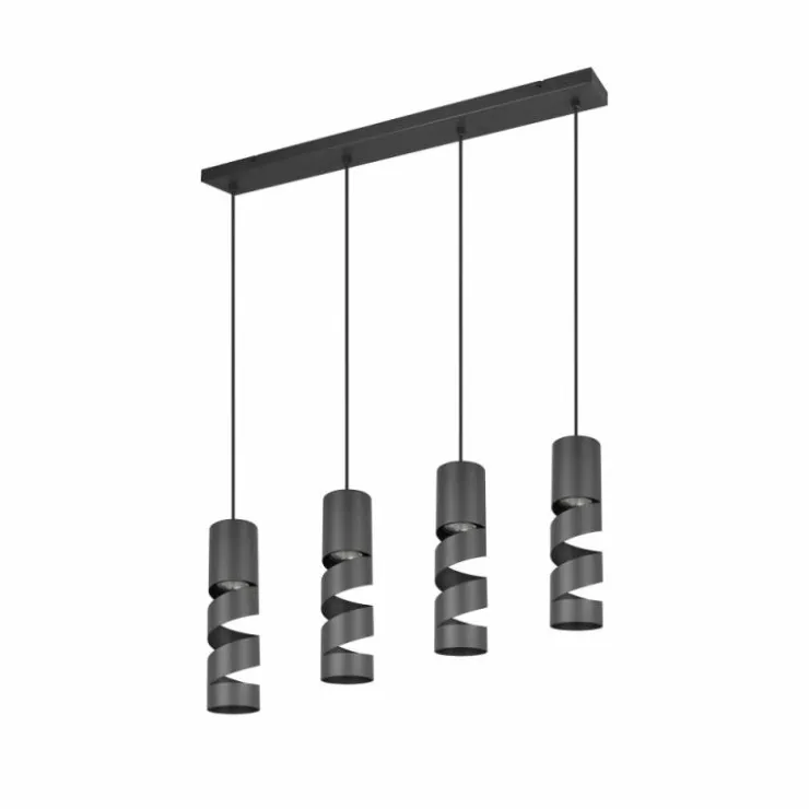 Luminaires Trio Suspensions|Stream Suspension Noir, 4 lumières