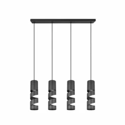 Luminaires Trio Suspensions|Stream Suspension Noir, 4 lumières