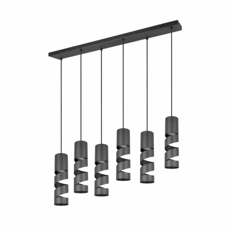 Luminaires Trio Suspensions|Stream Suspension Noir, 6 lumières