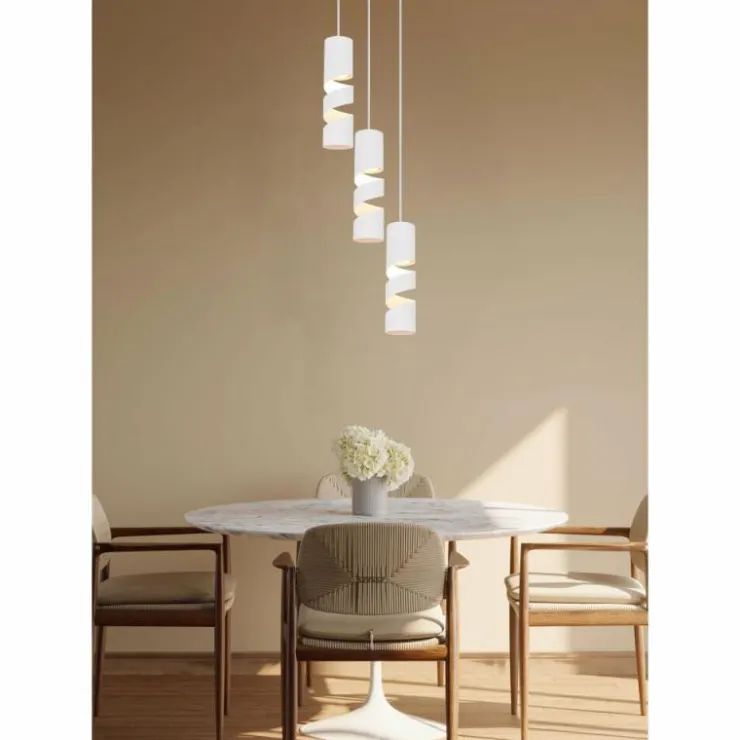 Luminaires Trio Suspensions|Stream Suspension Blanc, 3 lumières