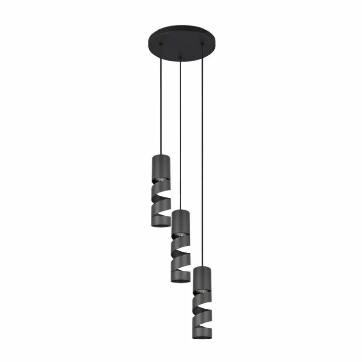 Luminaires Trio Suspensions|Stream Suspension Noir, 3 lumières