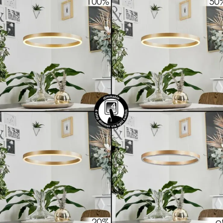 hofstein Suspensions|Suspension Barril LED Laiton, 1 lumière