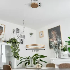 hofstein Suspensions|Suspension Barril LED Laiton, 1 lumière