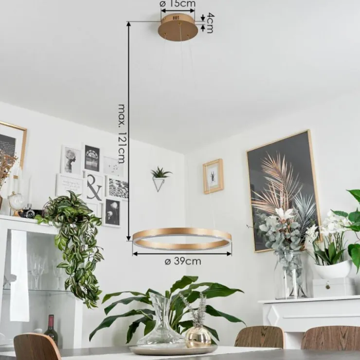 hofstein Suspensions|Suspension Barril LED Laiton, 1 lumière