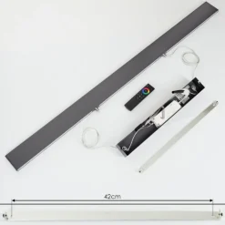 Suspension Brun LED Anthracite, 2 lumières, Télécommandes