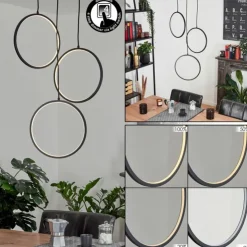 hofstein Éclairage Led|Suspension Nevogilde LED Noir, 1 lumière