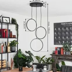 hofstein Éclairage Led|Suspension Nevogilde LED Noir, 1 lumière