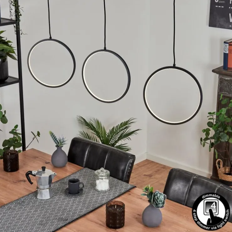 hofstein Suspensions|Suspension Nevogilde LED Noir, 1 lumière