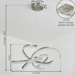 hofstein Éclairage Led|Suspension Vignats LED Nickel mat, 4 lumières