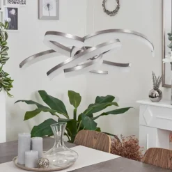hofstein Éclairage Led|Suspension Vignats LED Nickel mat, 4 lumières