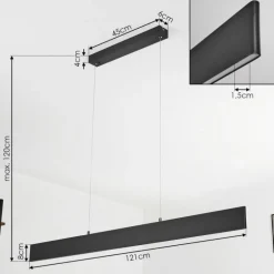 Suspension Aduard LED Anthracite, 2 lumières