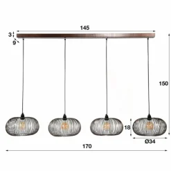 hofstein Suspensions|Suspension Agueda, 4 lumières