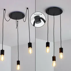 hofstein Suspensions|Suspension Ajaccio Noir, 3 lumières
