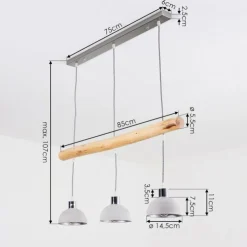 hofstein Suspensions|Suspension Ambri Nickel mat, 3 lumières