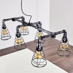 hofstein Suspensions|Suspension Arvika Argenté, 6 lumières