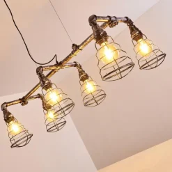 hofstein Suspensions|Suspension Arvika Argenté, 6 lumières