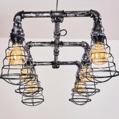 hofstein Suspensions|Suspension Arvika Argenté, 6 lumières