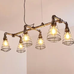 hofstein Suspensions|Suspension Arvika Argenté, 6 lumières
