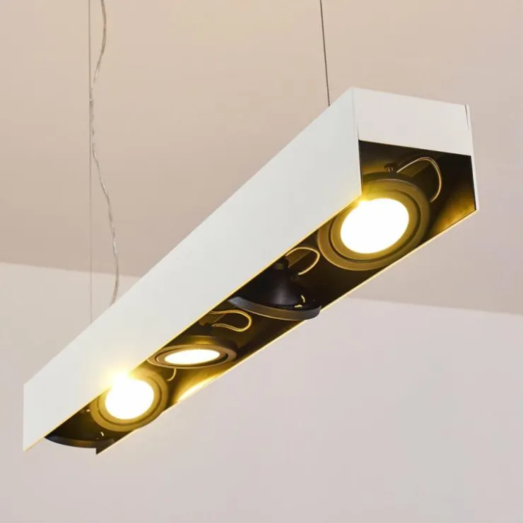 hofstein Suspensions|Suspension Bacoor LED Noir, Blanc, 5 lumières