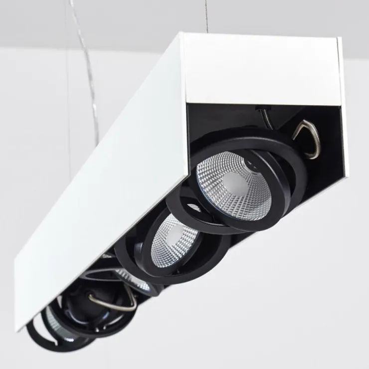 hofstein Suspensions|Suspension Bacoor LED Noir, Blanc, 5 lumières