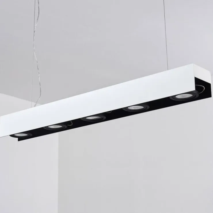 hofstein Suspensions|Suspension Bacoor LED Noir, Blanc, 5 lumières