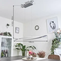 hofstein Suspensions|Suspension Bernese LED Nickel mat, 3 lumières