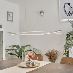 hofstein Suspensions|Suspension Bernese LED Nickel mat, 3 lumières