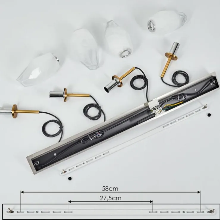 hofstein Suspensions|Suspension Bocayuva Laiton, 4 lumières