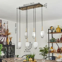 hofstein Suspensions|Suspension Bocayuva Noir, 6 lumières
